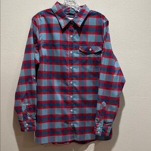 Columbia Omni-Wick Women’s Red and Blue Plaid Button-Up Shirt